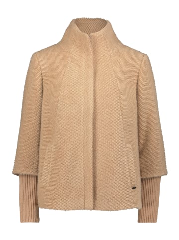 BETTY & CO Kuscheljacke mit Rippbündchen in Beige