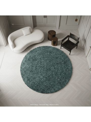 KADIMA DESIGN Teppich Hochflor Shaggy Waschbar Einfarbig SPREE Strapazierfähig in Türkis