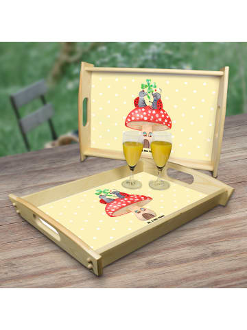 Mr. & Mrs. Panda Tablett Marienkäfer Fliegenpilz ohne Spruch in Gelb Pastell