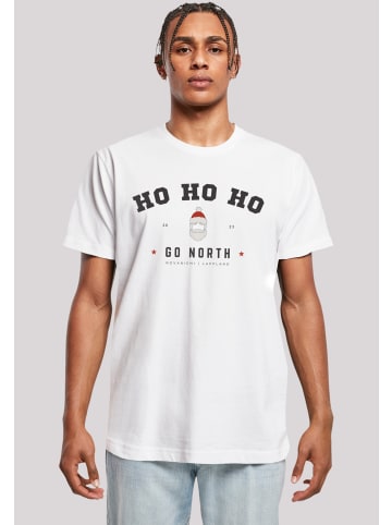 F4NT4STIC T-Shirt Ho Ho Ho Santa Claus Weihnachten in weiß