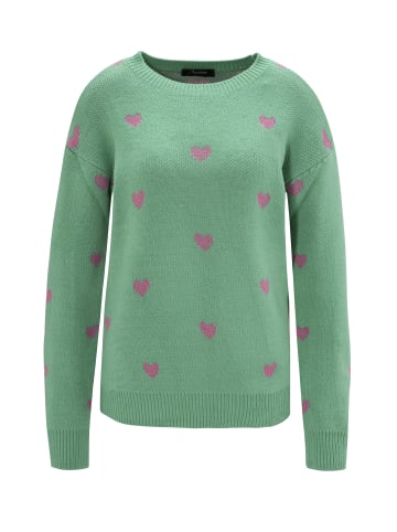 Aniston CASUAL Strickpullover in grün-pink