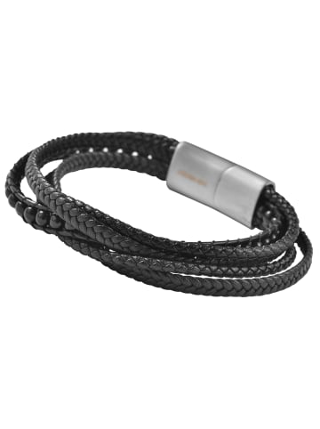 Adeliás Unisex Armband – Lederarmband aus Leder mit Onyx 23 cm in schwarz