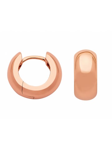 Adeliás Damen 925 Silber Ohrringe / Creolen Ø 13,2 mm in rose