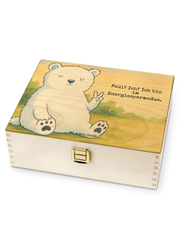 Mr. & Mrs. Panda Teeaufbewahrung Eisbär Faul Design mit Spruch in Weiß