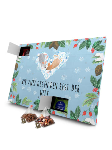 Mr. & Mrs. Panda Advents-Teekalender Mäuse Herz mit Spruch in Eisblau