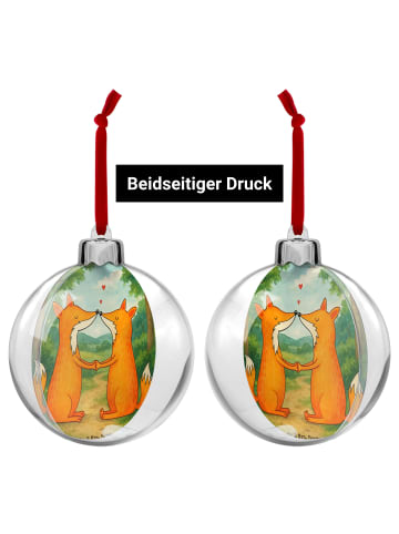 Mr. & Mrs. Panda Weihnachtskugel Füchse Liebe Design ohne Spruch in Weiß