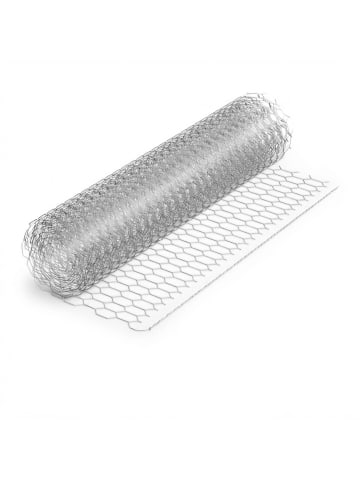 relaxdays Maschendrahtzaun in Silber - (B)5 x (H)0,4 m