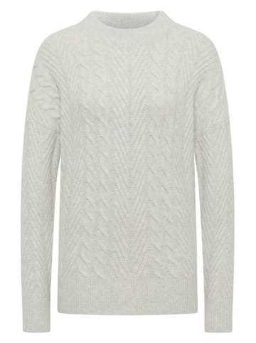 Cecil Pullover mit Zopfmuster in Grau