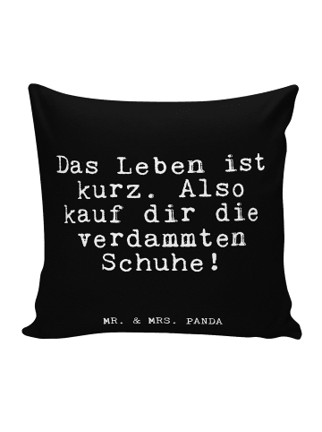 Mr. & Mrs. Panda kissen für sofa Das Leben ist kurz.... mit Spruch in Schwarz