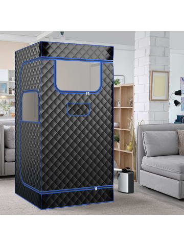 COSTWAY Dampfsauna Heimsauna für Zuhause in Schwarz