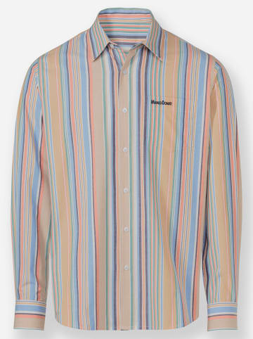 WITT WEIDEN Langarmhemd in camel-beige-gestreift