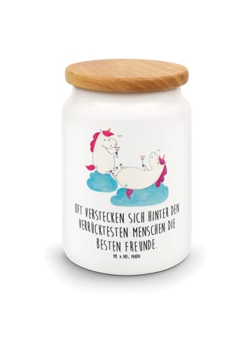 Mr. & Mrs. Panda salzdose Einhorn Sekt mit Spruch in Weiß