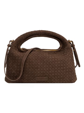 Les Visionnaires Sadie Weave Handtasche Leder 37 cm in dark brown