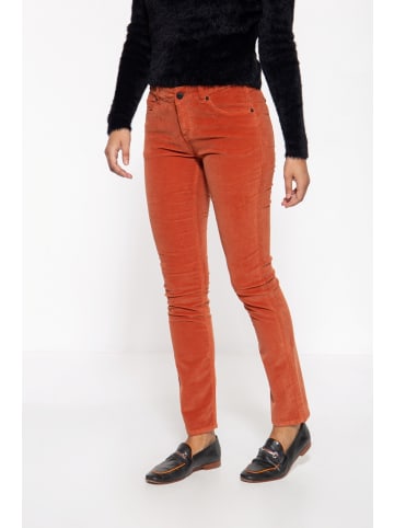 ATT Jeans ATT Jeans ATT JEANS Damen Slim Fit Hose mit Samt-Optik Belinda Velvet in rostbraun