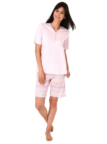NORMANN Shorty Pyjama kurzarm Ethnolook - 44786 in rosa