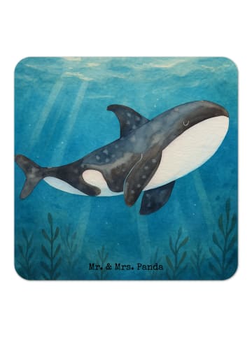 Mr. & Mrs. Panda Bierdeckel Orca Design ohne Spruch in Weiß