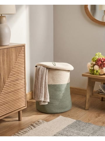 Beliani Korb SILOPI in Beige/Grün - (W) 44 x (H) 52 x (L) 44 cm