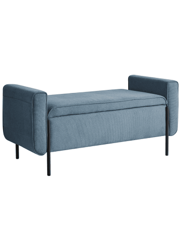 Beliani Bettbank LEWES in Blau/Schwarz - (W) 114 x (H) 55 x (L) 50 cm