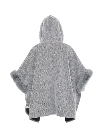 osha Damen Poncho in Hellgrau