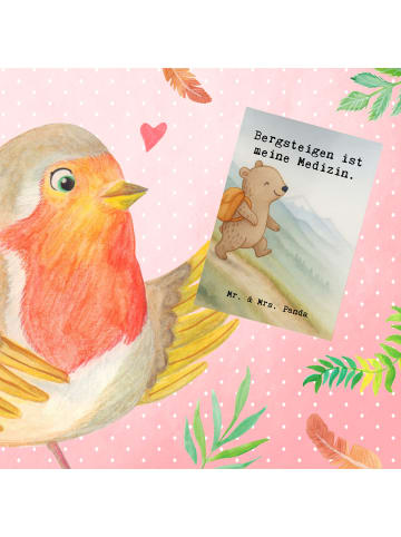 Mr. & Mrs. Panda Glückwunschkarte Bär Bergsteigen Design mit Spruch in Weiß