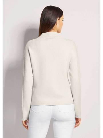 MADELEINE Kaschmir-Pullover mit Pointelle-Muster in wollweiß