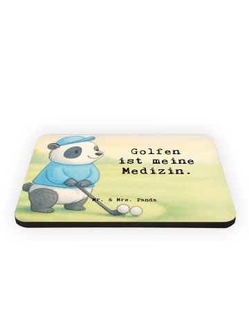 Mr. & Mrs. Panda Kühlschrankmagnet Panda Golfen Design mit Spruch in Weiß