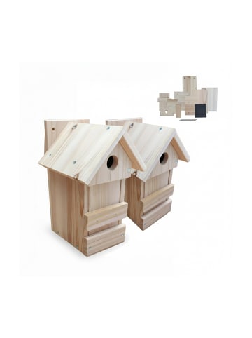 relaxdays 2 x Nistkasten in Natur - (B)16 x (H)25 x (T)16 cm