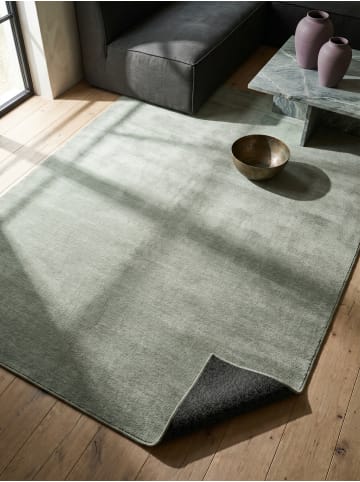 KADIMA DESIGN Teppich Kurzflor Uni rutschhemmend pflegeleicht Wohnzimmer Flur in Grün