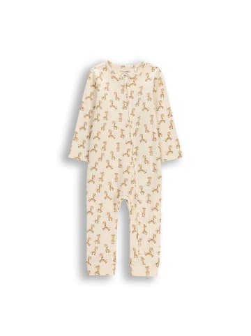 Coccodrillo Baumwollstrampler mit langen Ärmeln in ecru