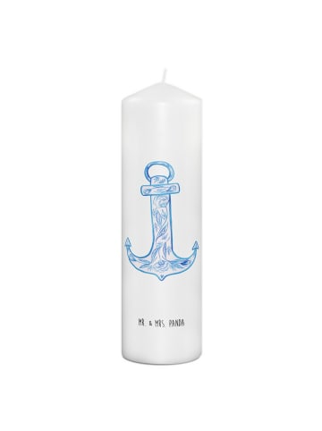 Mr. & Mrs. Panda Kerze Anker Blau ohne Spruch in Weiß