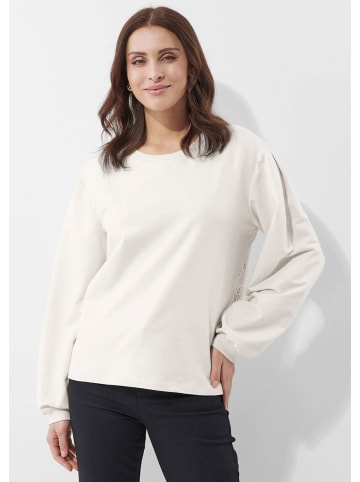 Alba Moda Oversized Sweatshirt mit Spitze hinten in natur