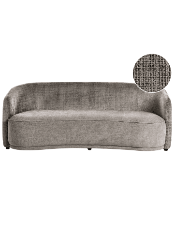 Beliani 3-Sitzer Sofa ROSET in Braun - (W) 202 x (H) 76 x (L) 92 cm