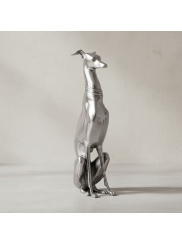 KADIMA DESIGN Dekofigur | Aluminium, Silber, Windhund