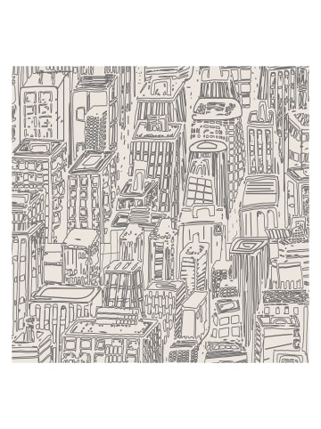 WALLPAPERS4BEGINNERS Tapete Wolkenkratzer in Schwarz - (W) 200 × (L) 280 cm