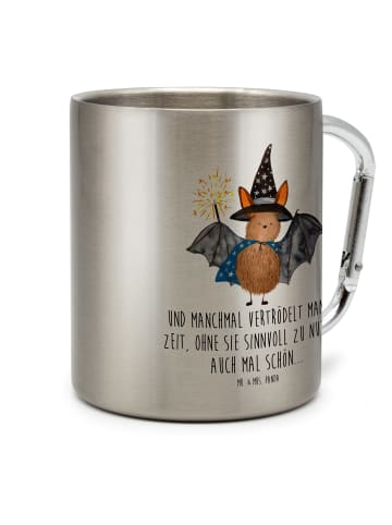Mr. & Mrs. Panda Tasse Fledermaus Zauberer mit Spruch in Silber