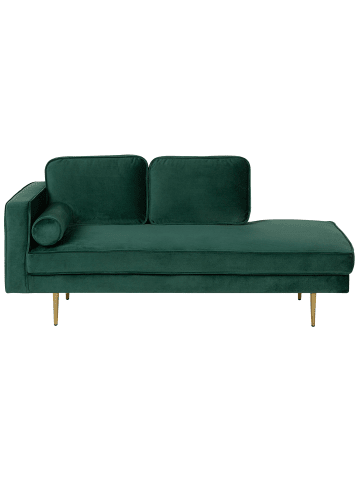 Beliani 3-tlg Chaiselongue MIRAMAS in Grün/Gold linksseitig