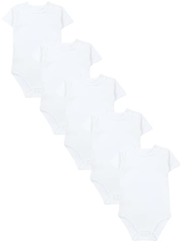 TupTam Jungen Baby Body Kurzarm 5er Pack in weiß