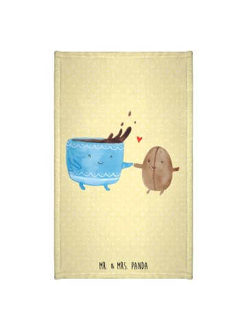 Mr. & Mrs. Panda Gästehandtuch Kaffee Bohne ohne Spruch in Gelb Pastell