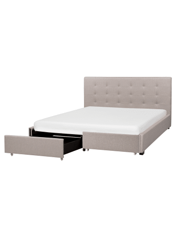 Beliani Doppelbett LA ROCHELLE in Grau/Schwarz - (W) 173 x (H) 109 x (L) 213 cm