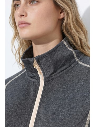 Ulla Popken Sweatjacke in anthrazit melange