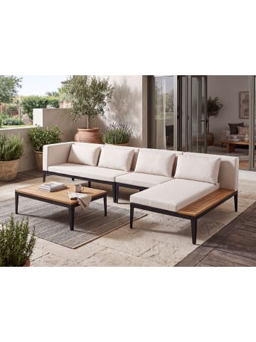 Beliani 2-tlg Sitzgruppe BRACCIANO in Beige/Schwarz/Braun linksseitig