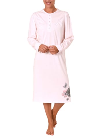 NORMANN Nachthemd langarm und Kopfleiste am Hals - 39298 in rosa