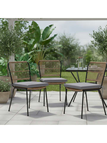 relaxdays 4 x Stuhlkissen in Grau - 40 x 40 cm