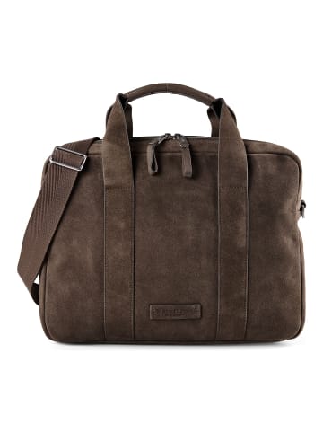 Marc O'Polo Aktentasche Leder 37 cm Laptopfach in dark nickle