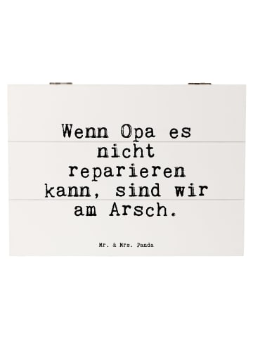 Mr. & Mrs. Panda Holzkiste Wenn Opa es nicht... mit Spruch in Weiß