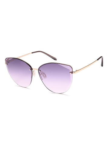 styleBREAKER Cateye Sonnenbrille in Gold / Violett Verlauf