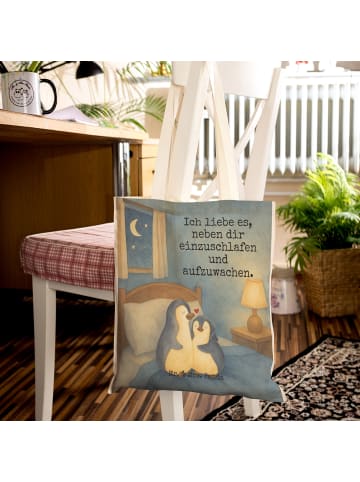 Mr. & Mrs. Panda Einkaufstasche Pinguine Einschlafen Design mit ... in Weiß