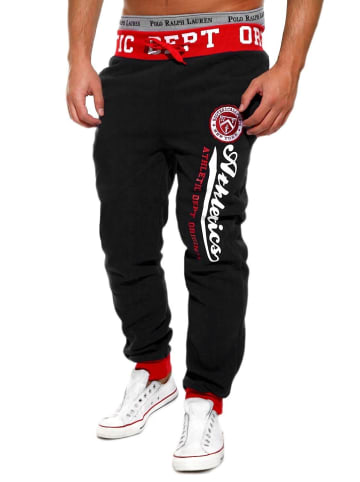 behype Jogginghose ATHLETIC in schwarz-rot