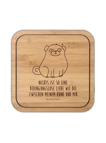 Mr. & Mrs. Panda kork untersetzer Mops mit Spruch in Transparent