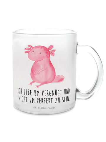 Mr. & Mrs. Panda Pott Axolotl Niedlich mit Spruch in Transparent